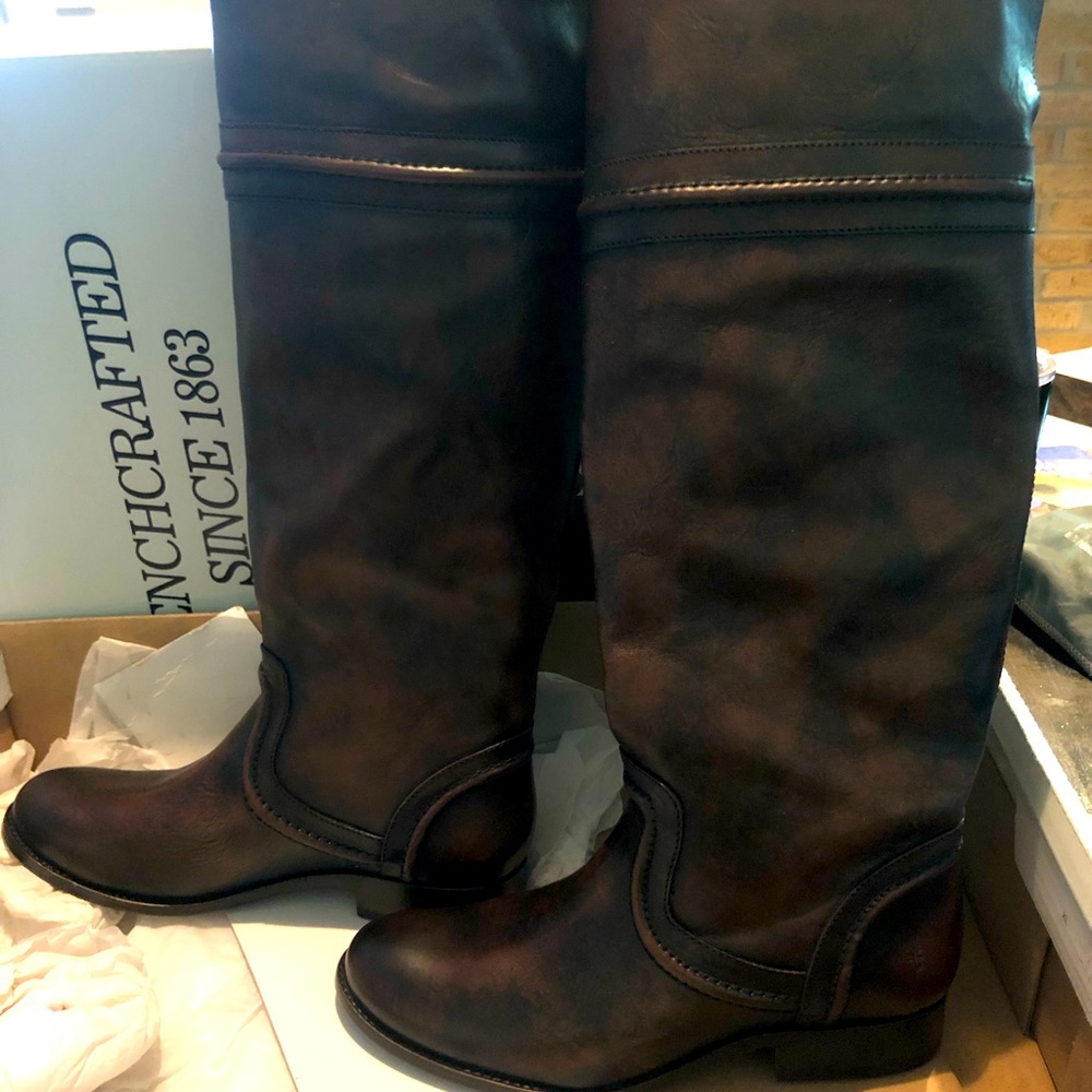 New in box, Frye Melissa Dark Brown tall boots